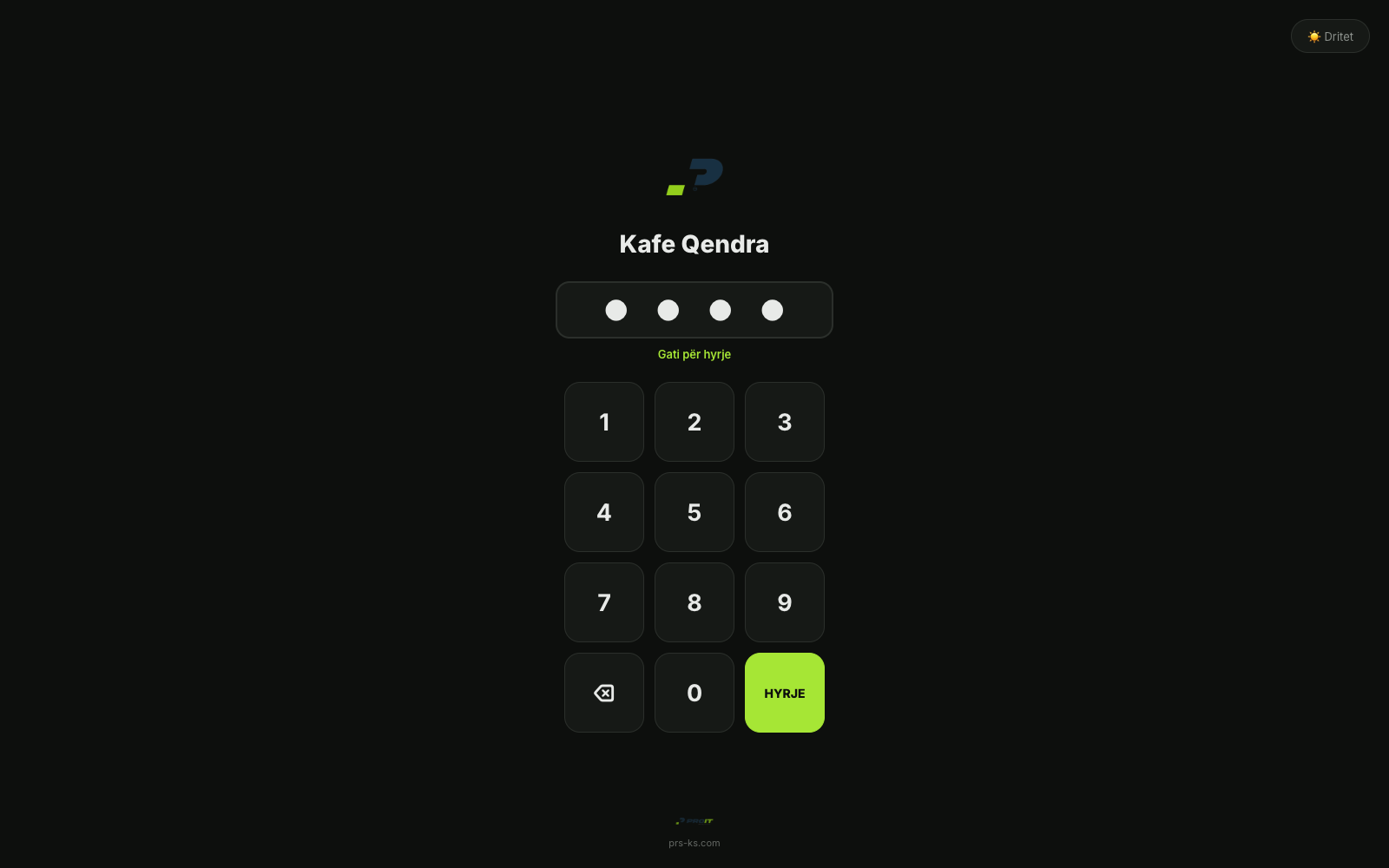 PIN login — fast staff sign-in on a numeric keypad, RFID-ready